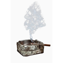 三个创意骷髅烟圈