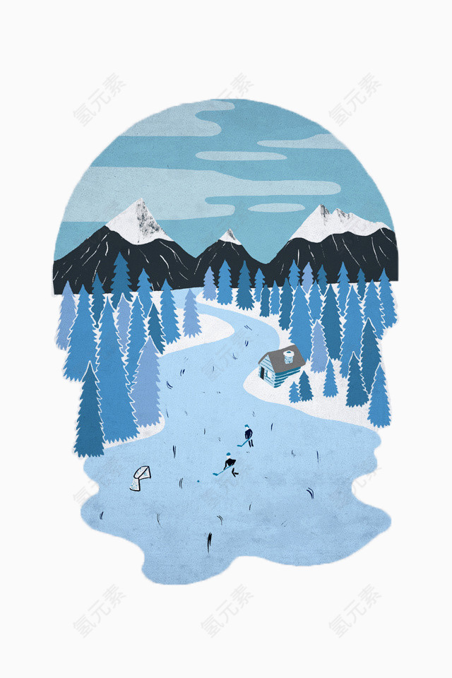 美丽的雪景