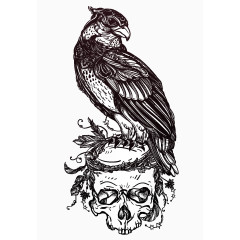 雄鹰骷髅插画