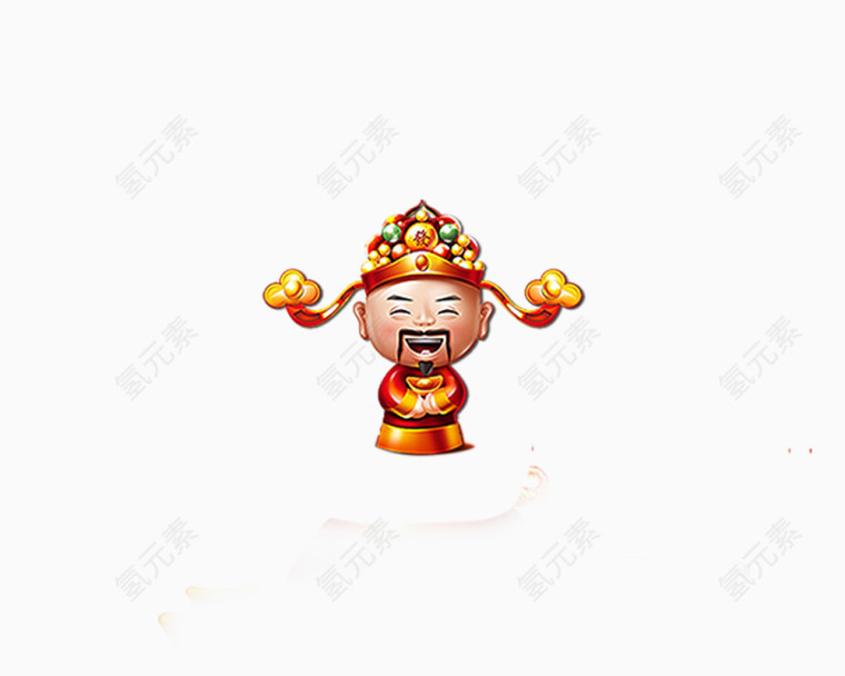 黄色喜庆财神爷人物