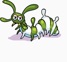 卡通毛毛虫绿白