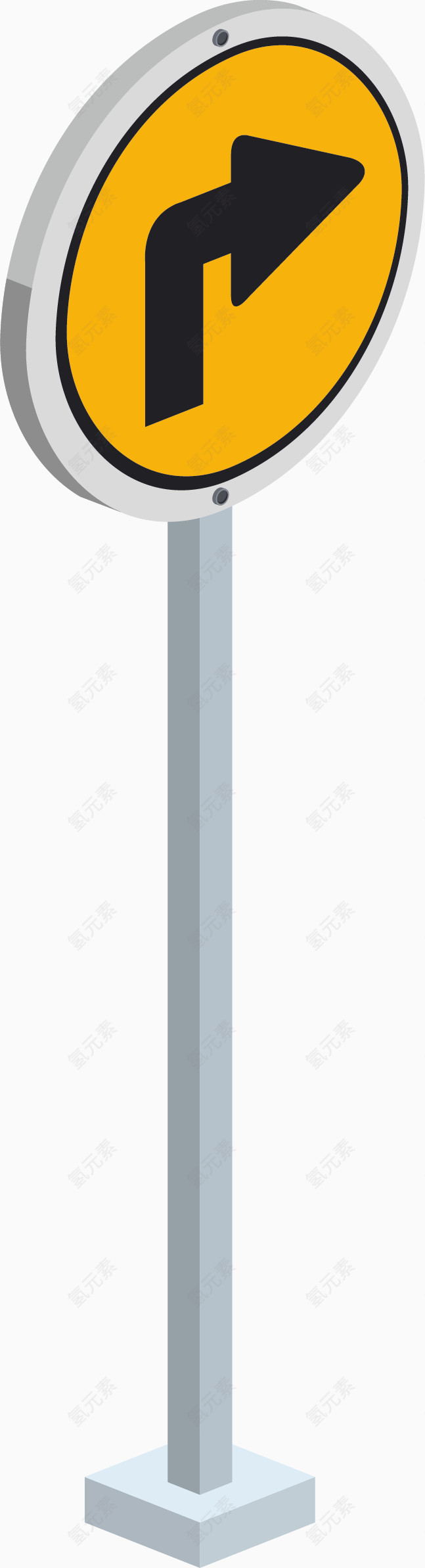 矢量时尚立体路标指示牌