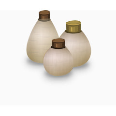 三个灰白色瓶子