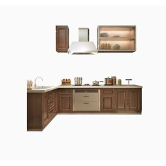 实木板整体厨柜