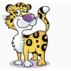 卡通可爱豹子仰头