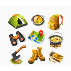 矢量精美旅游主题图标元素