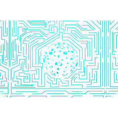 蓝色电路线条