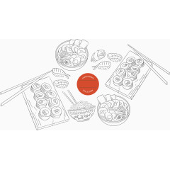 手绘食物插画矢量素材