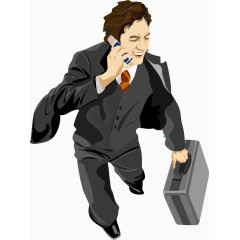 矢量手绘打电话男子