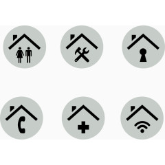 6款房产图标矢量