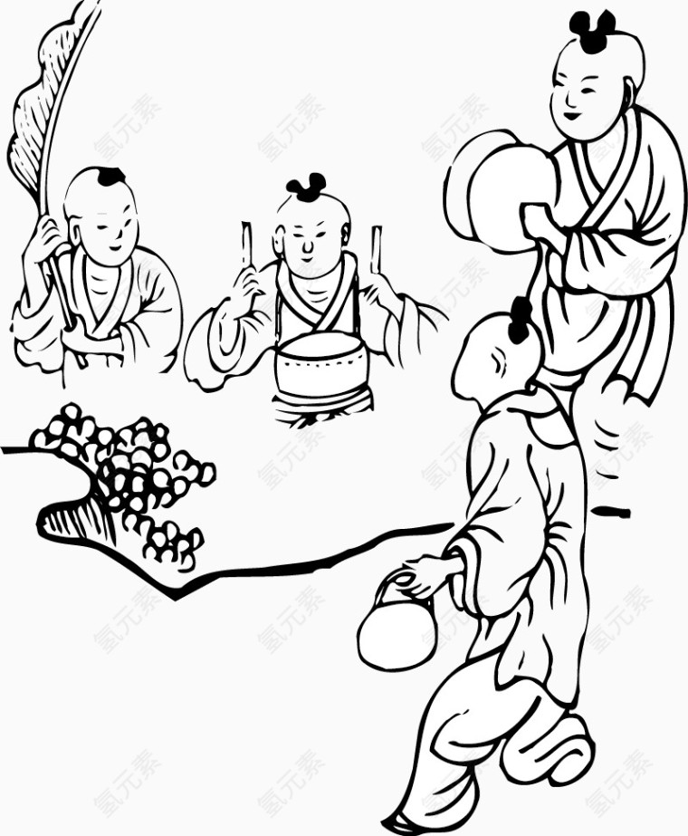 敲乐器的孩子