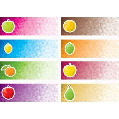 矢量炫彩水果主题PPT元素