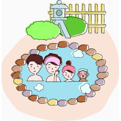卡通泡温泉