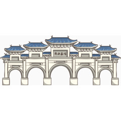 矢量手绘古代牌楼