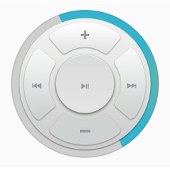 白色金属风格科技感按钮播放器