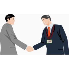 商务男人合作握手手绘