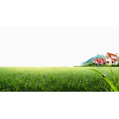 乡村房屋稻田背景素材