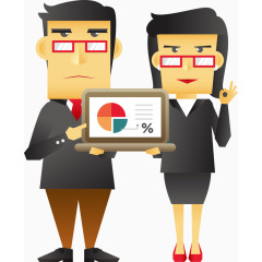 拿着笔记本电脑的商务人物