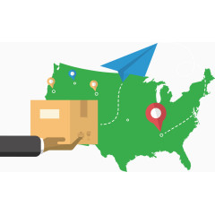 送向各地的快递矢量