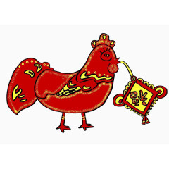 2017福字红公鸡