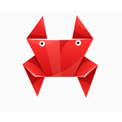 红色折纸卡通青蛙