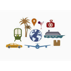 交通工具旅游矢量素材