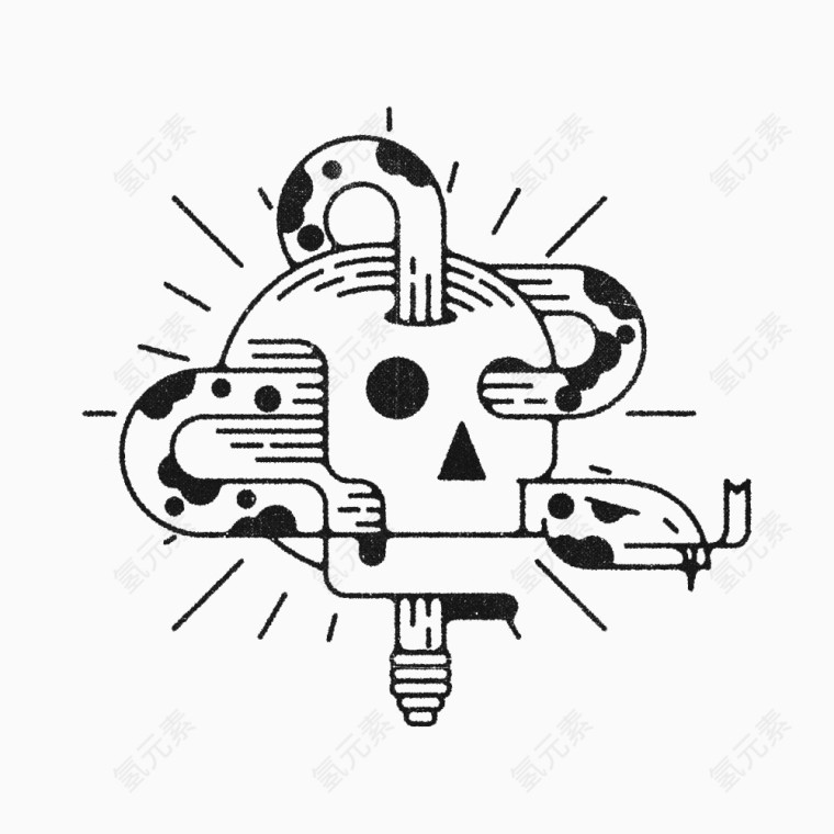 扁平设计骷髅头