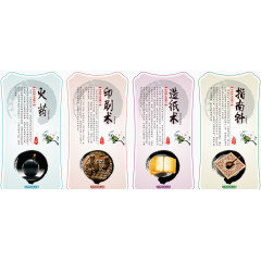 四大发明模版传统文化素材图