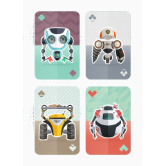 扁平化创意扑克牌设计