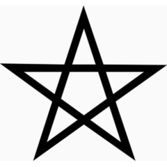 黑白单色手绘五角星线条