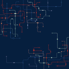 矢量手绘电路板科技线条