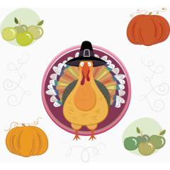 感恩节矢量火鸡