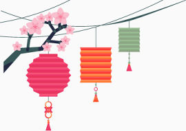 梅花灯笼新春