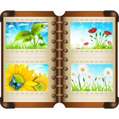 矢量绿色环保笔记本