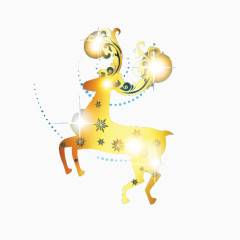 金色矢量圣诞麋鹿