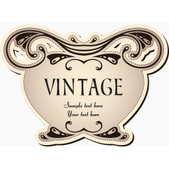 矢量对称标签花纹淡紫色