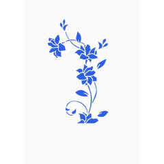 蓝色花枝装饰