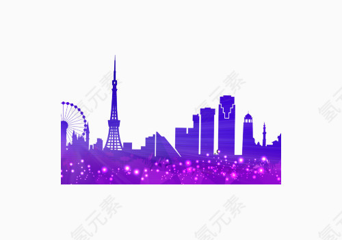 夜上海城市剪影