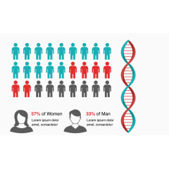 人物指标指示 矢量图