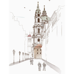 矢量英国水彩城市