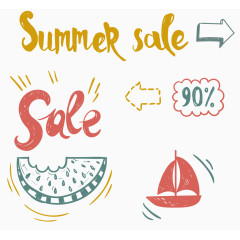 卡通夏季促销标签