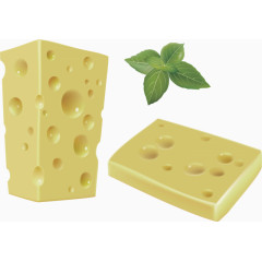 卡通奶酪薄荷叶装饰图案