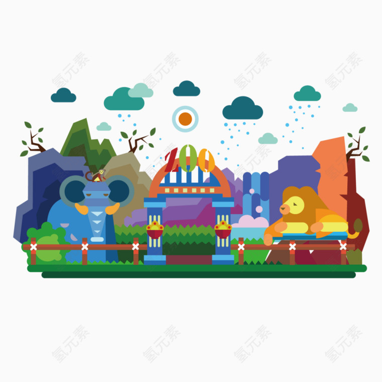 创意几何形动物园