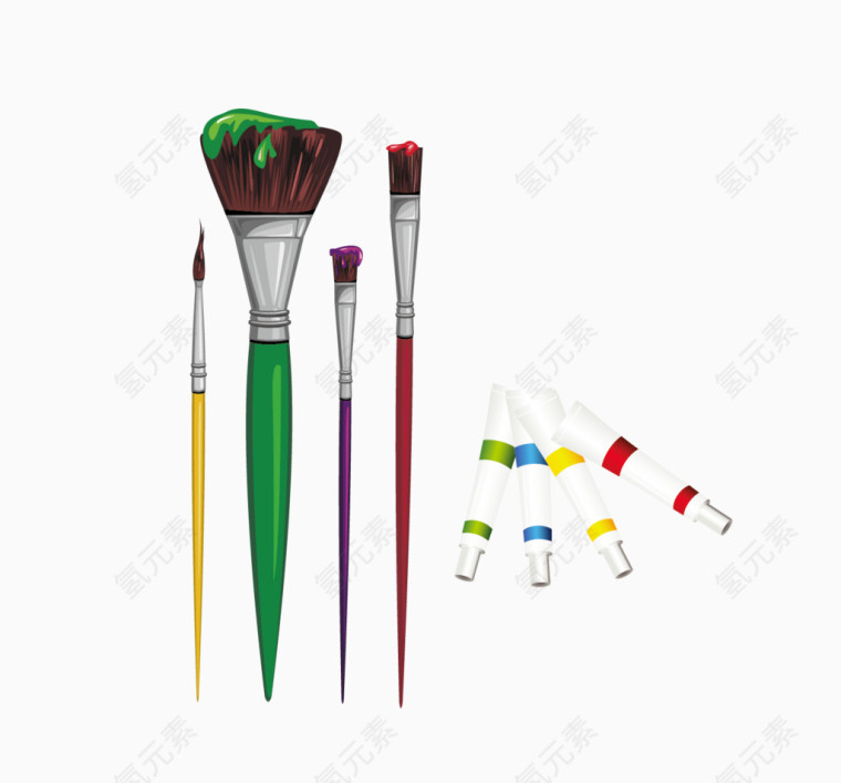 矢量油画用品
