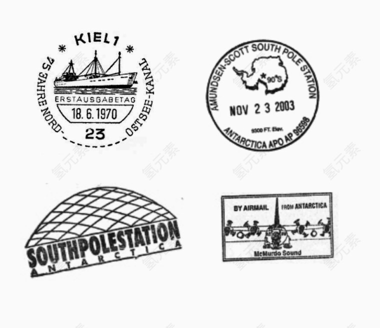 中世纪  邮政 印章 复古