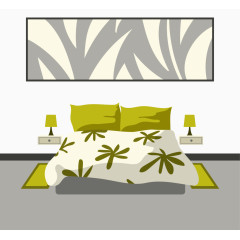 矢量手绘卧室装修