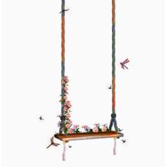 棕色简约秋千装饰图案