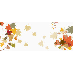 矢量秋天的枫叶和花纹