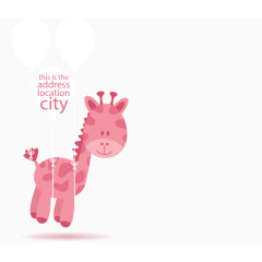 矢量粉色斑点小驴