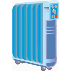 卡通蓝色暖气片矢量